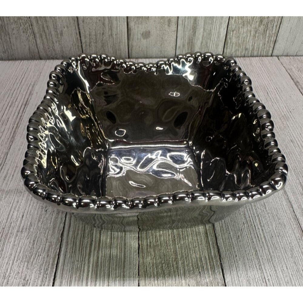 Pampa Bay Verona Square Salad Serving Bowl Medium Silver 4.5''x4.5''